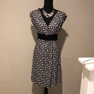 Geometric Black and White Dress